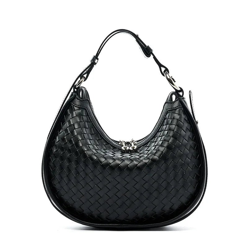 Women's Medium Leather Solid Color Classic Style Pillow Shape Zipper Underarm Bag