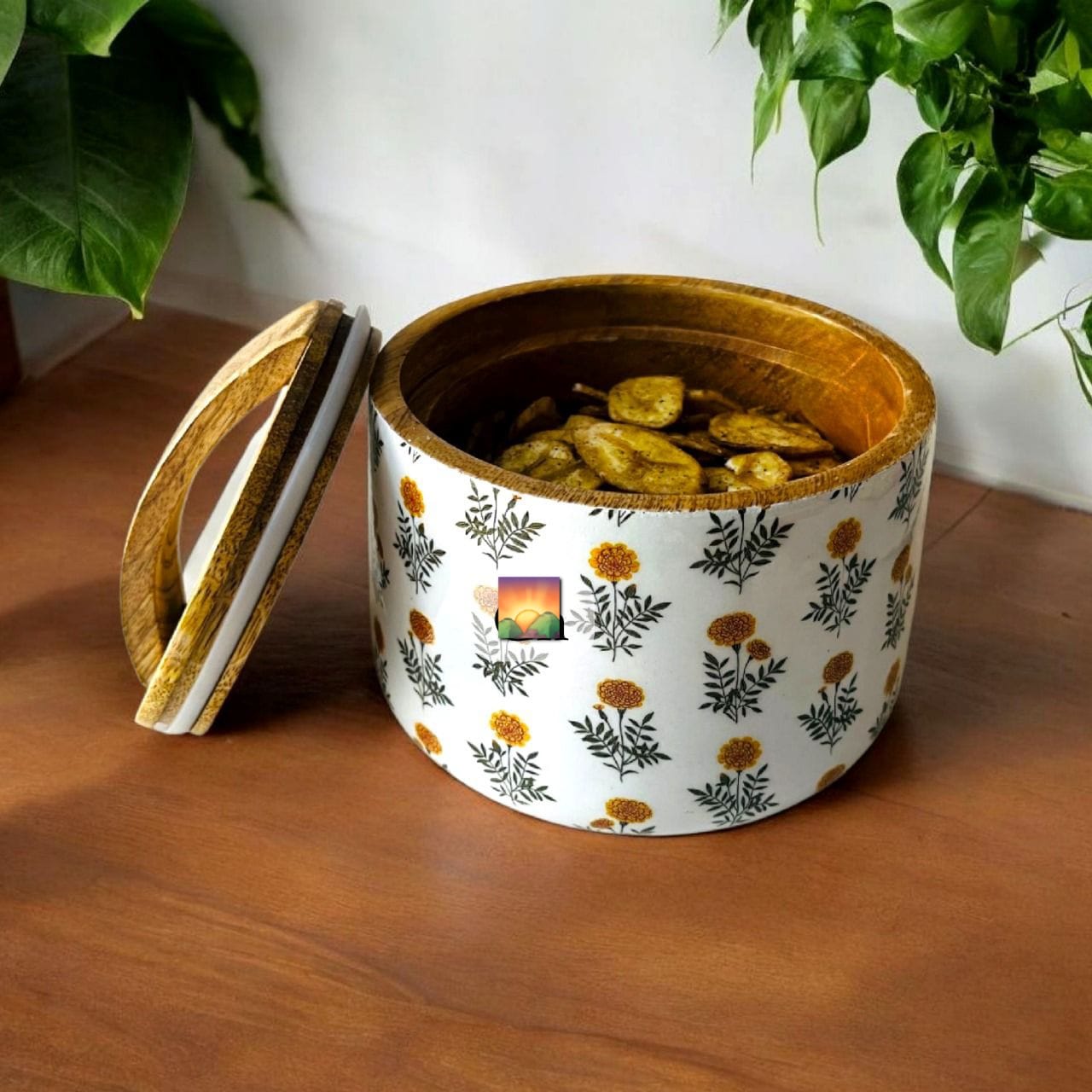 Wooden Bowl Jar With Airtight Lid
Size - 6x5 Inch
Material - Lacquer Coating on wood and Epoxy Coating on Printing
