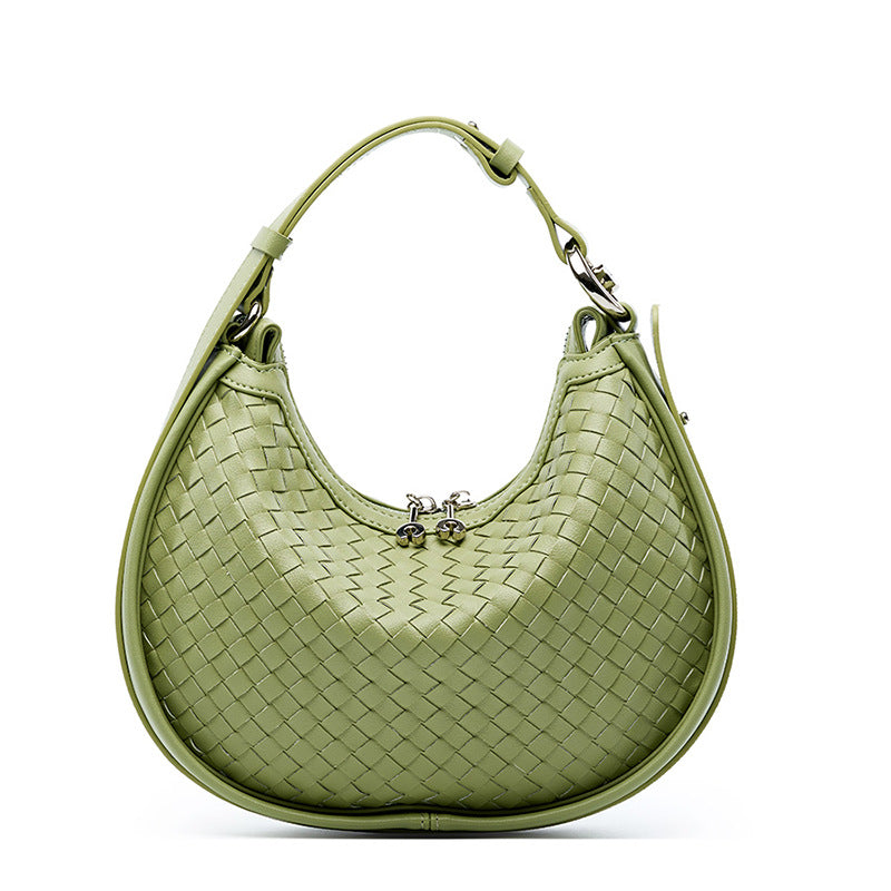 Women's Medium Leather Solid Color Classic Style Pillow Shape Zipper Underarm Bag