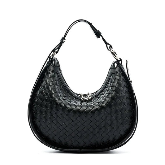 Women's Medium Leather Solid Color Classic Style Pillow Shape Zipper Underarm Bag